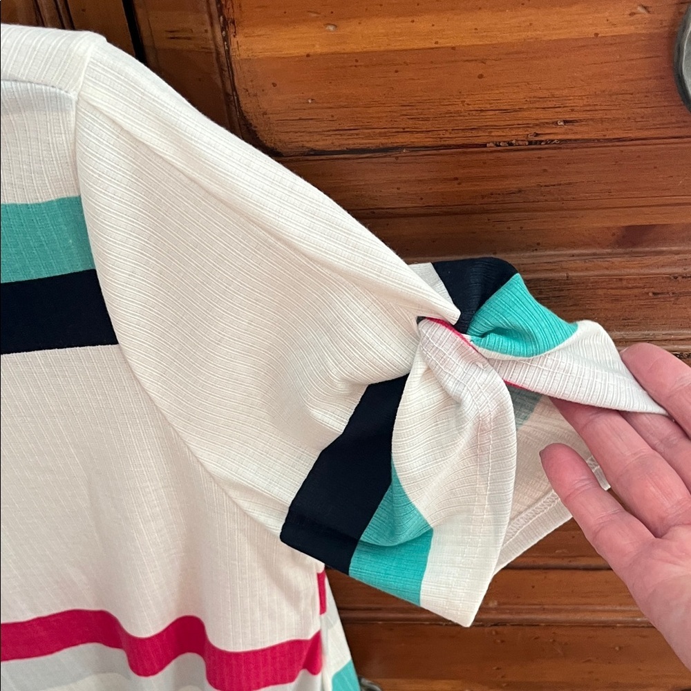 Colorful Striped Knot-Front Tee by Hailey & Co. - Picture 3 of 7